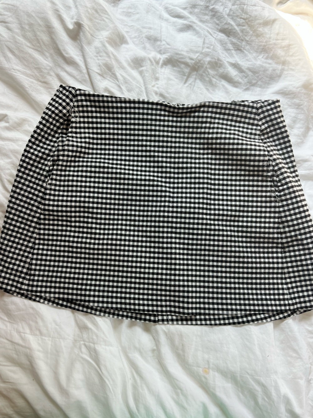 Urban Outfitters Black and White Gingham Mini Skirt